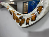 Modern Rustic Wall Mirror – Unique Organic Shaped Frame with Wood & Resin